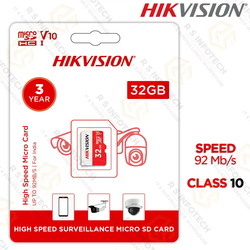 HIKVISION HS-TF-D1 32GB MICRO SD CARD (3YEARS)