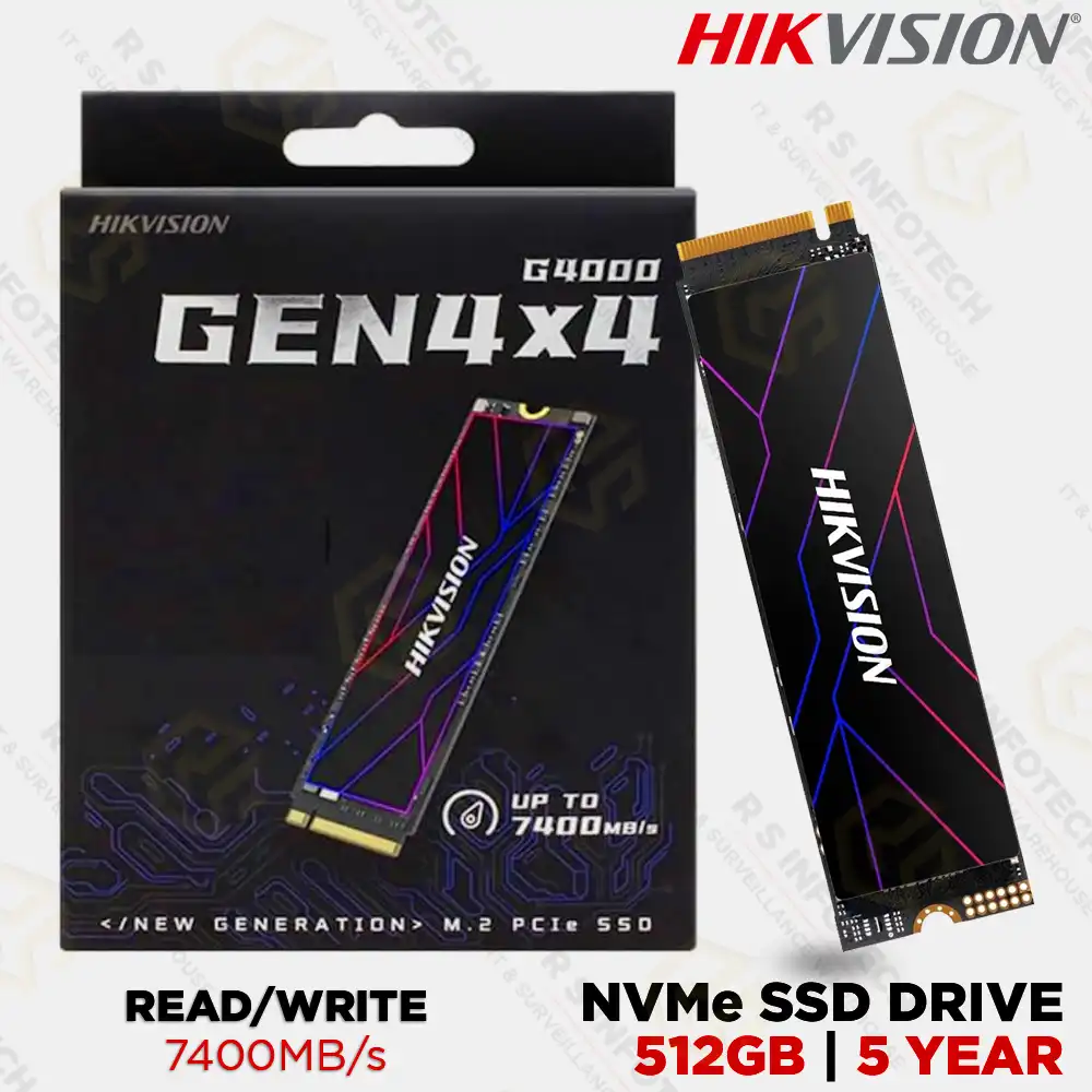 HIKVISION GEN.4 INTERNAL NVME 512GB SSD | HS-SSD-G4000 UPTO 7400MB/s