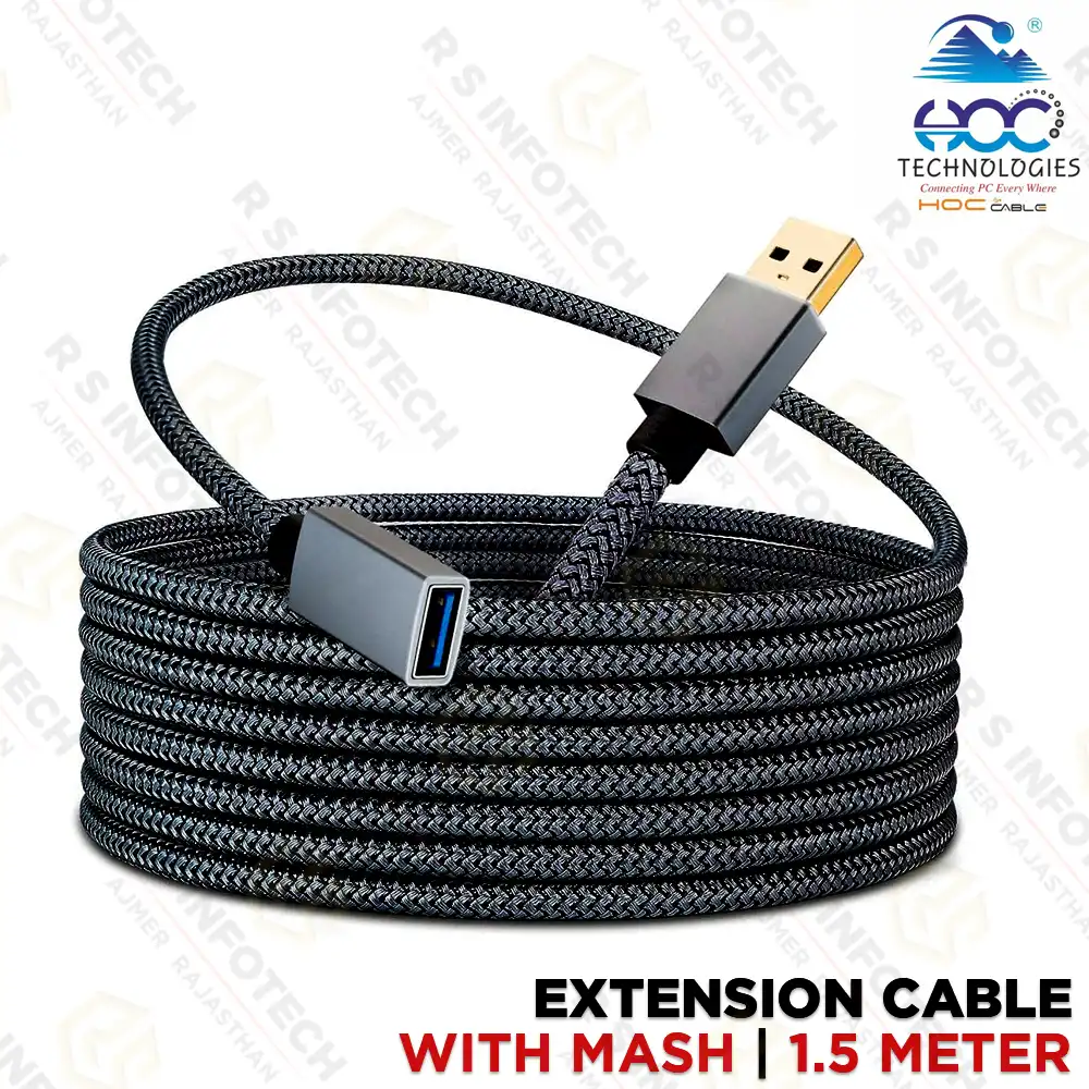 HOC 1.5MTR MESH USB EXTENSION CABLE | HUEX02-1.5L