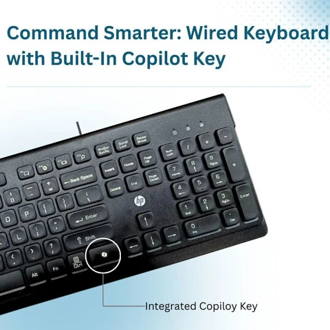 HP 110 WIRED KEYBOARD | FULL-SIZE USB KEYBOARD | 104-KEY LAYOUT (3YEAR)