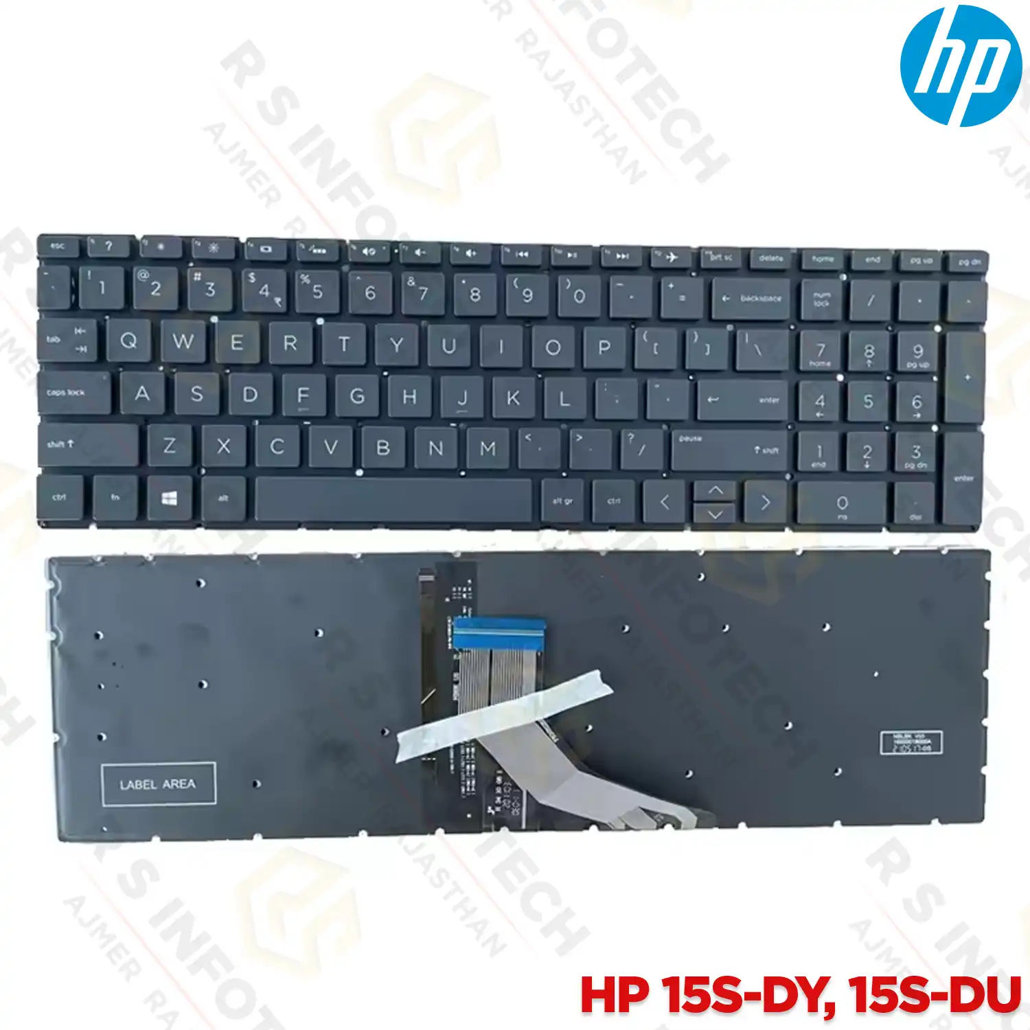 HP 15S-DY / 15S-DU / 15S-GR / 15S-DR LAPTOP KEYBOARD (BACKLIT) | BLACK FRAME