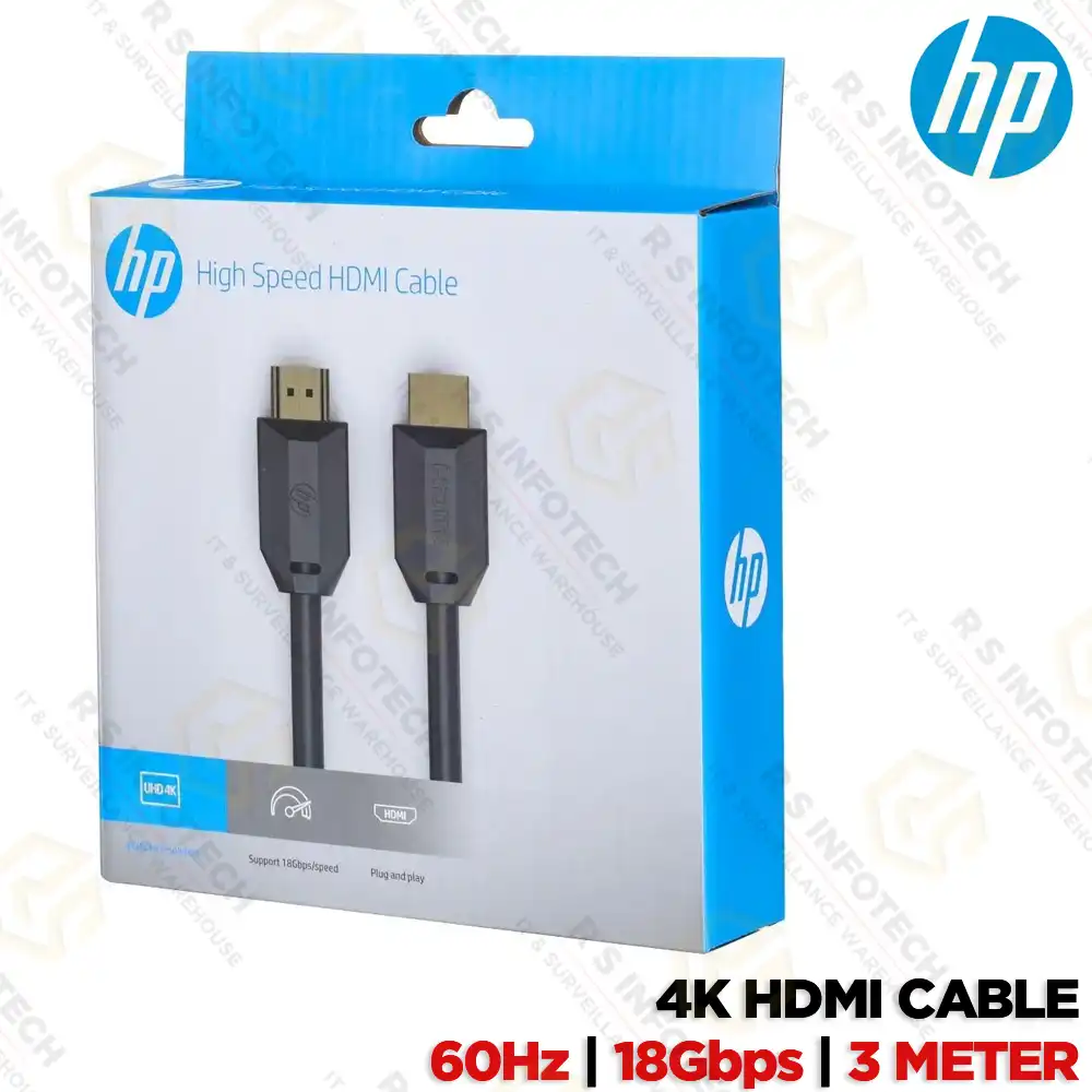 HP HDMI 2.0 18GBPS CABLE 3MTR 4K/60Hz(4096 X 2160) DHC-HD01-3M