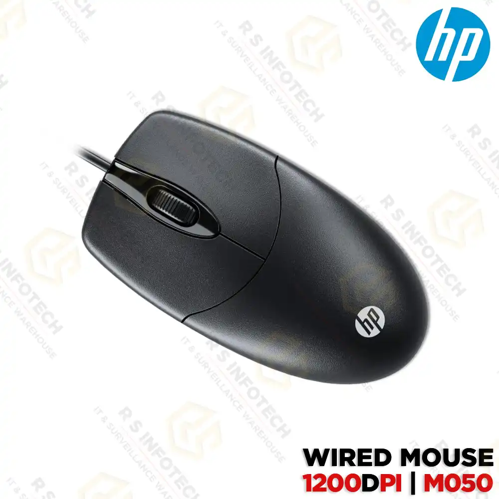 HP M050 WIRED MOUSE WITH OPTICAL ENGINE 1200 DPI, 3 KEYS, BLACK (3YEAR)