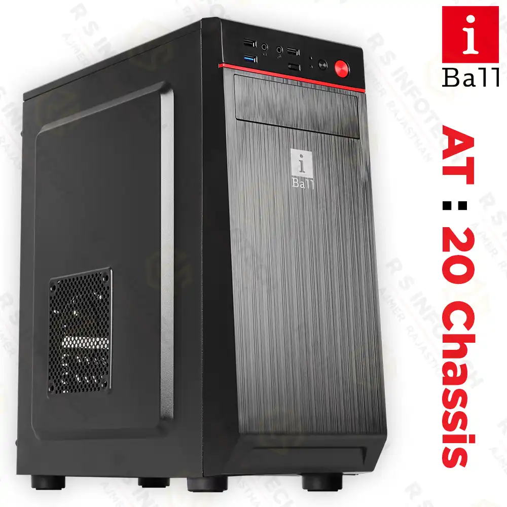 IBALL AT20 WITH SMPS MID TOWER CABINET | ATX SUPPORT | USB 3.0 (BLACK)
