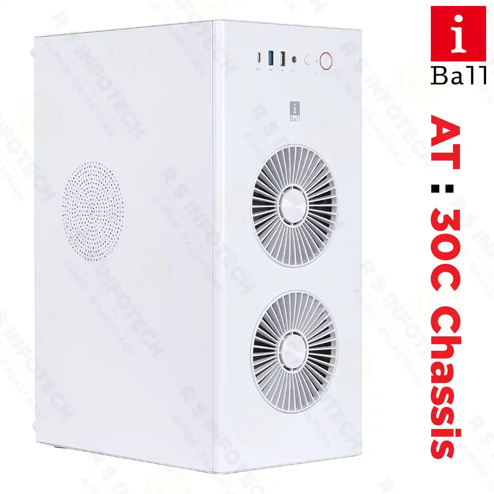 IBALL AT30C WITH SMPS MID TOWER CABINET | TYPE-C | USB 3.0 (WHITE)