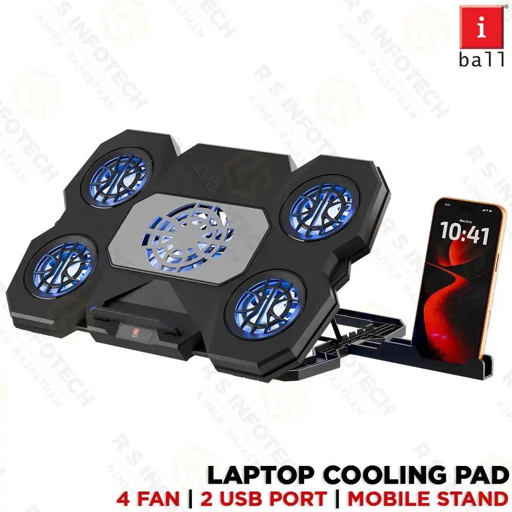 IBALL ICEPAD 500 LAPTOP COOLING STAND 5 FAN | 65 CFM | 2600 RPM | 17" LAPTOP