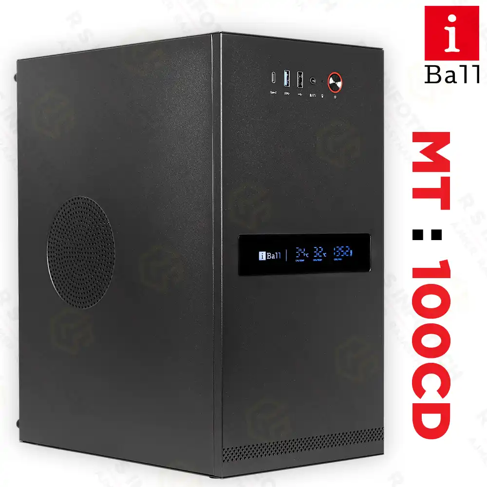 IBALL MT100CD WITH SMPS MINI TOWER CABINET | TYPE-C | USB 3.0 (BLACK)