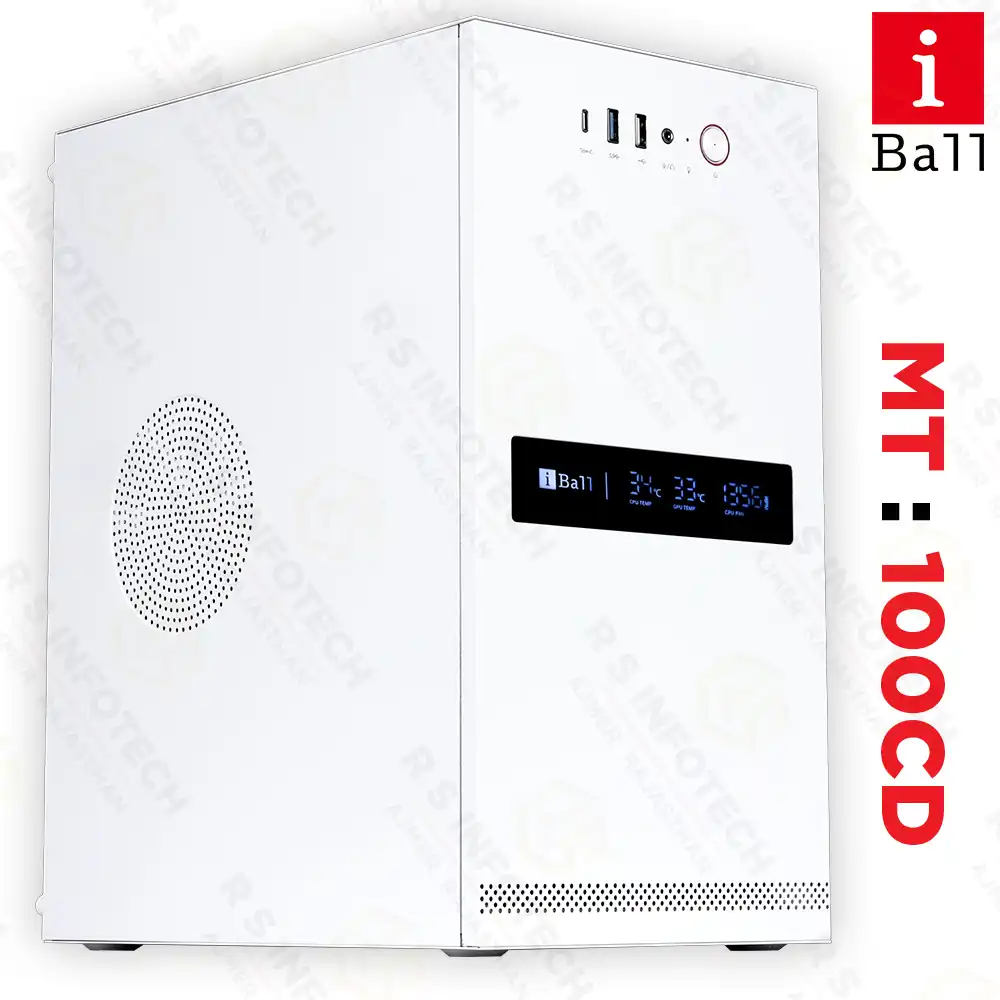 IBALL MT100CD WITH SMPS MINI TOWER CABINET | TYPE-C | USB 3.0 (WHITE)