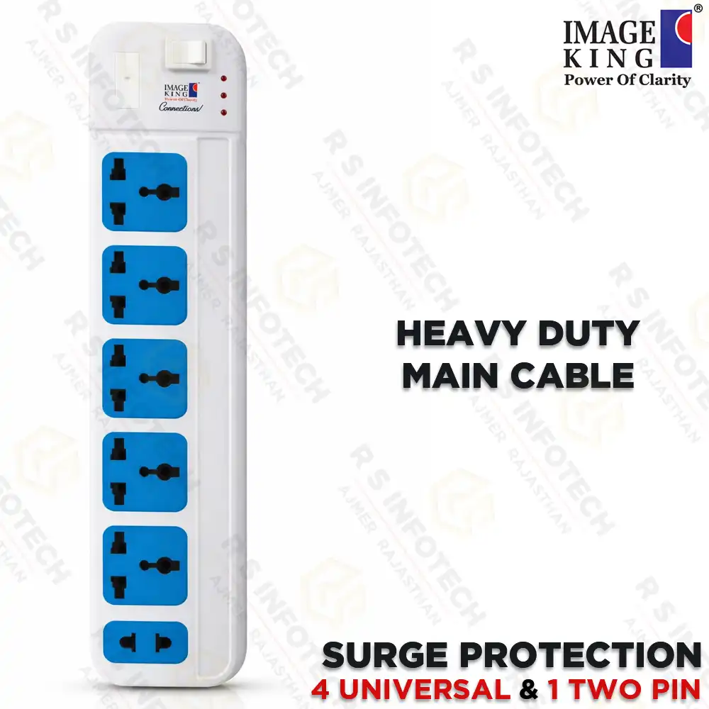 IMAGEKING ATLANTA POWER STRIP | 4x 3PIN SOCKET SPIKE GUARD | HEAVY DUTY