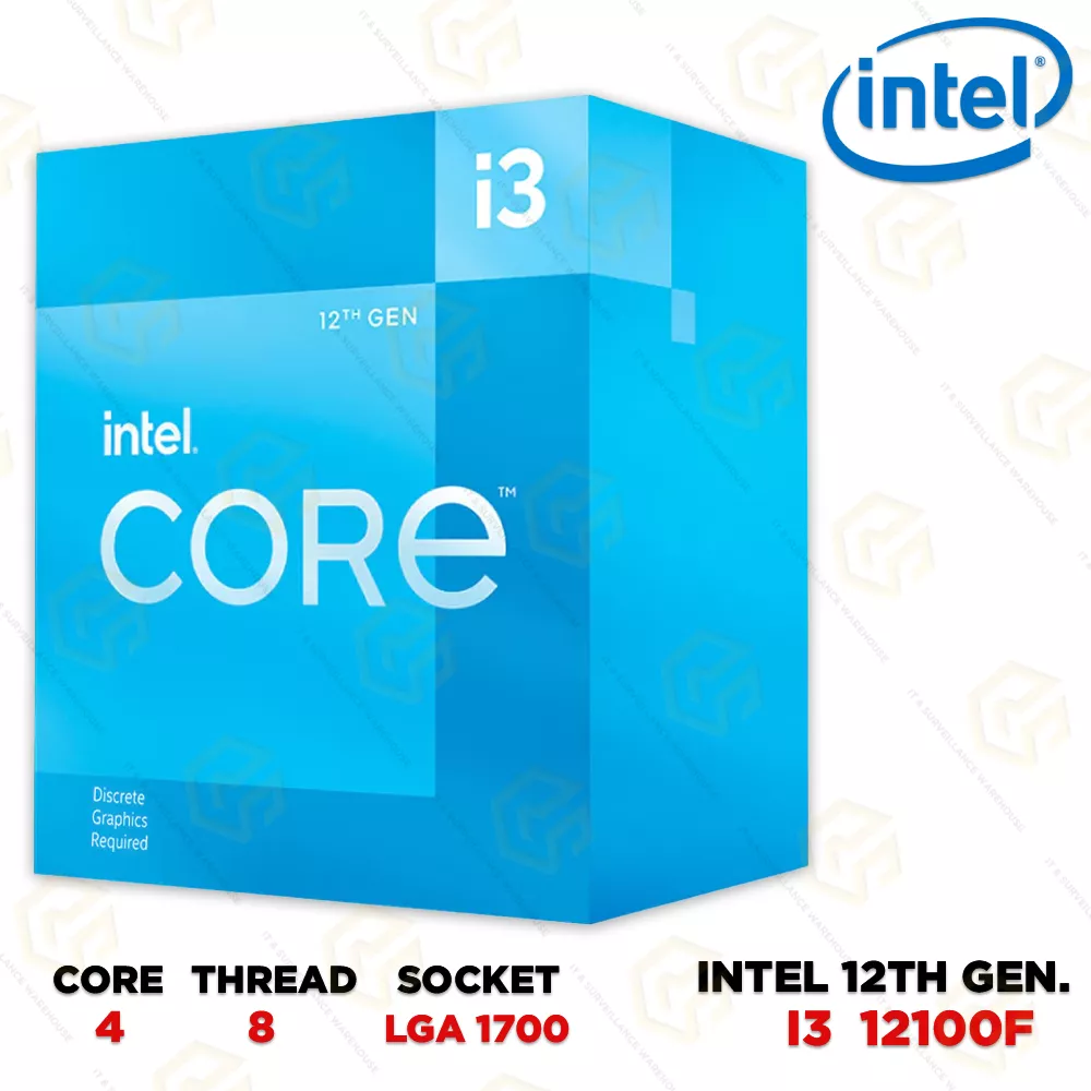 INTEL CORE I3 12TH GENERATION PROCESSOR 12100F – 3.3 GHZ LGA1700 WITHOUT GRAPHICS (3 YEAR)
