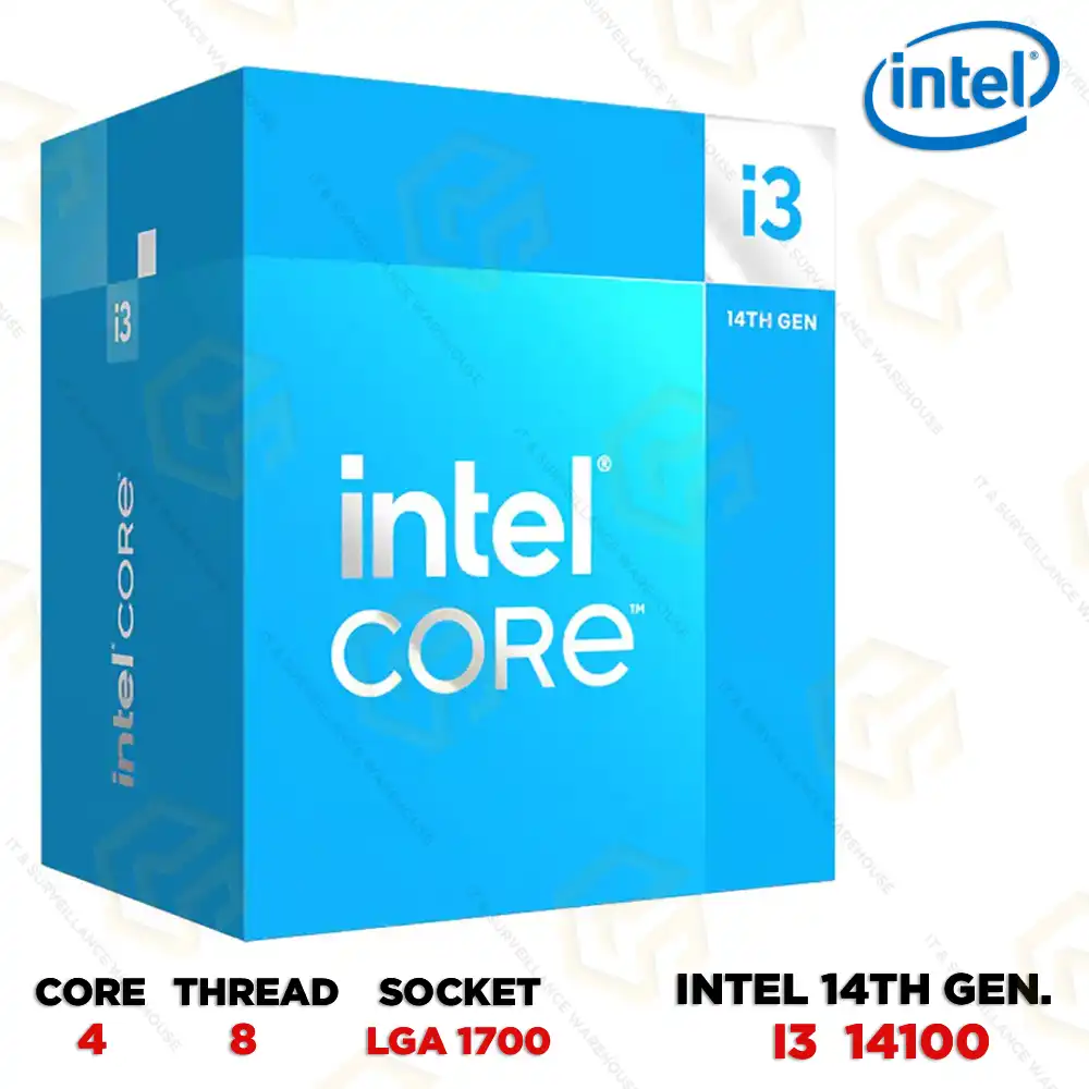 INTEL CORE I3 14TH GENERATION PROCESSOR 14100 – 3.5 GHZ LGA1700 WITH GRAPHICS (3 YEAR)