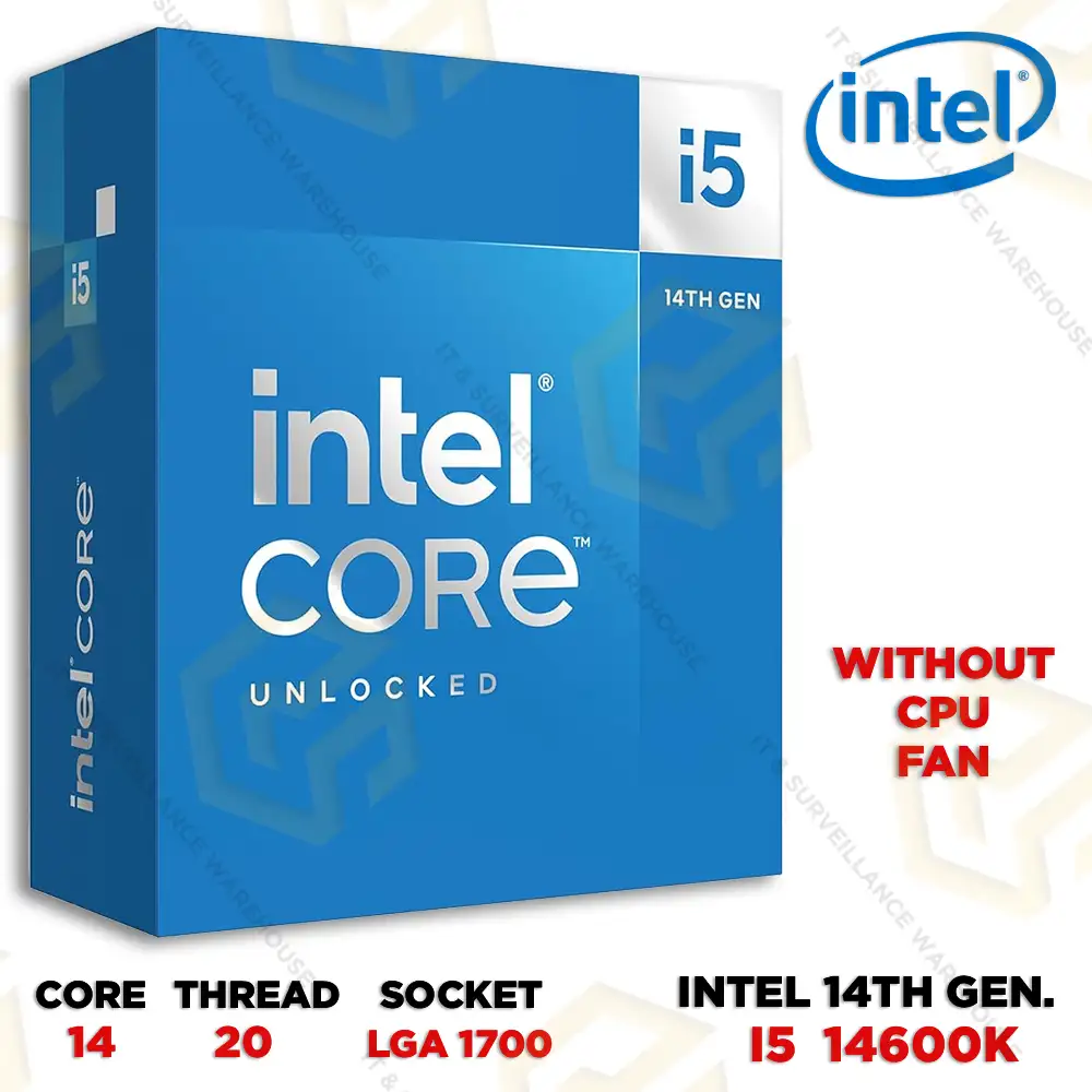 INTEL CORE I5 14TH GENERATION PROCESSOR 14600K – 3.5 GHZ LGA1700 WITH GRAPHICS (3 YEAR)