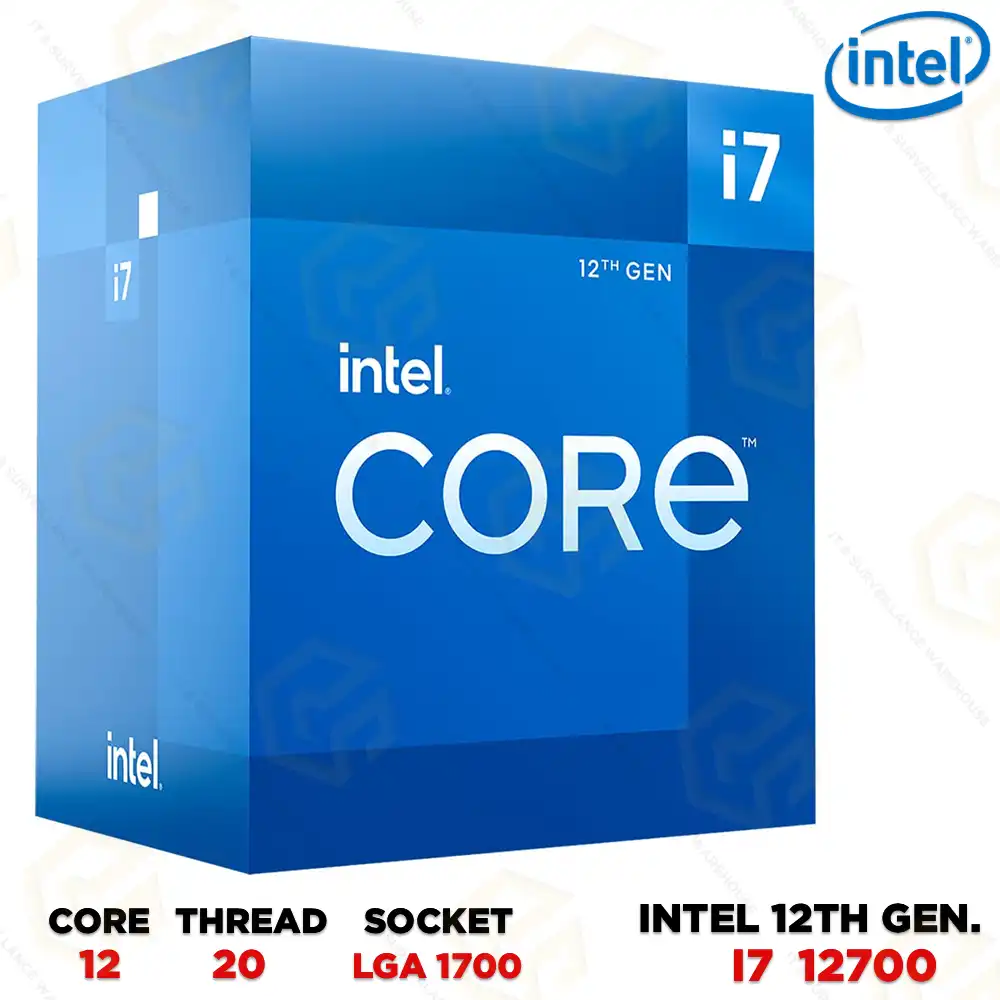 INTEL CORE I7 12TH GENERATION PROCESSOR 12700 – 2.1 GHZ LGA1700 WITH GRAPHICS (3 YEAR)