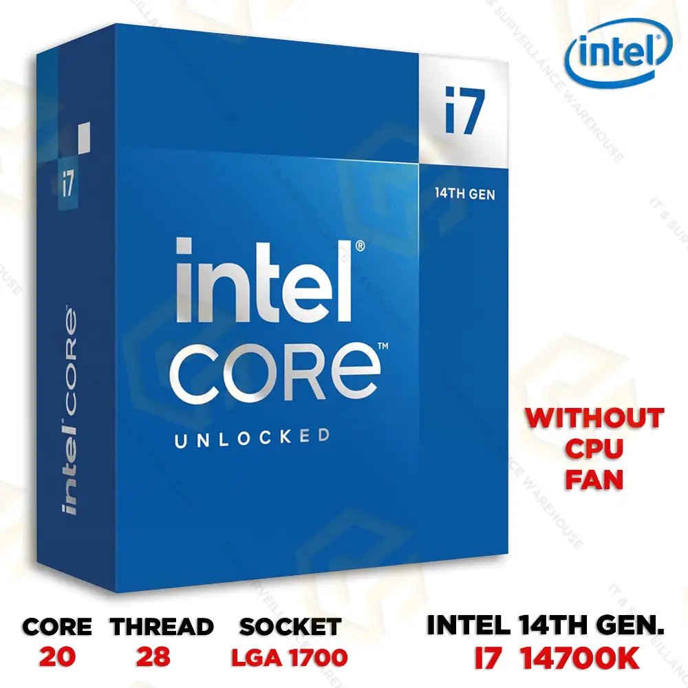 INTEL CORE I7 14TH GENERATION PROCESSOR 14700K – 3.4 GHZ LGA1700 WITH GRAPHICS (3 YEAR)