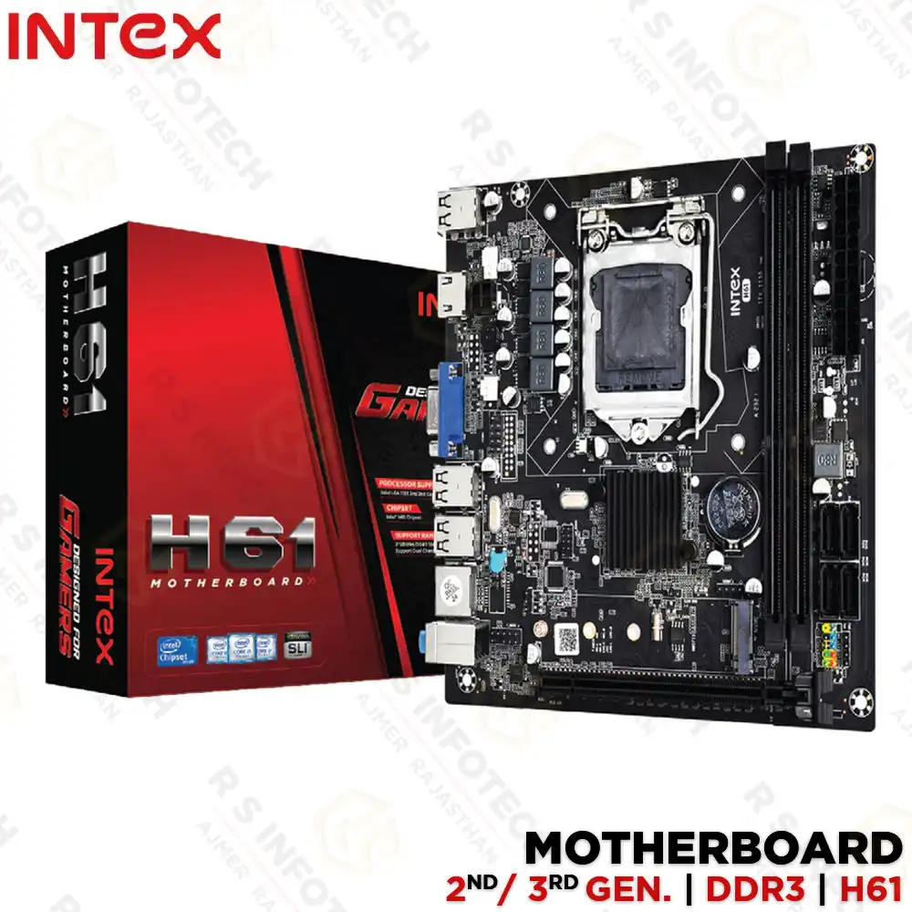 INTEX H61 2ND & 3RD GEN DDR3 NVME MOTHERBOARD (3YR)
