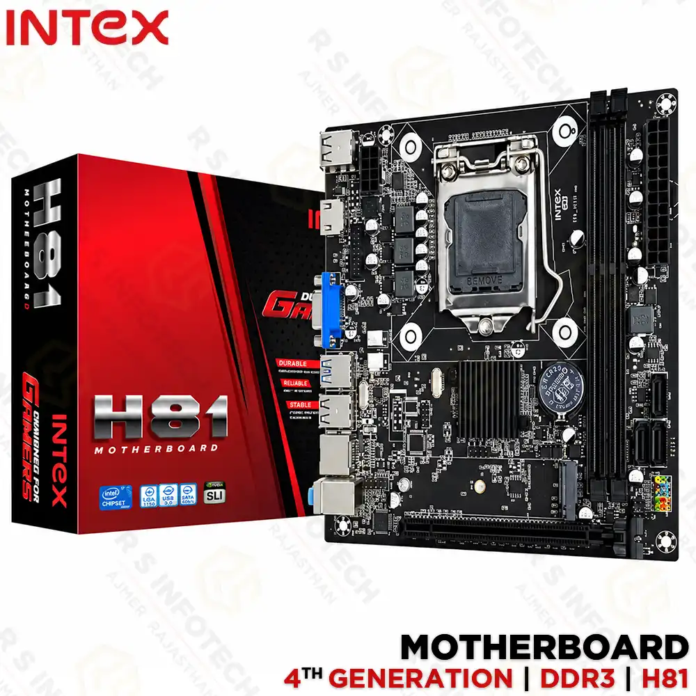 INTEX H81 NVME DDR3 MOTHERBOARD 4TH GEN | LGA1150 SOCKET (2YEAR)