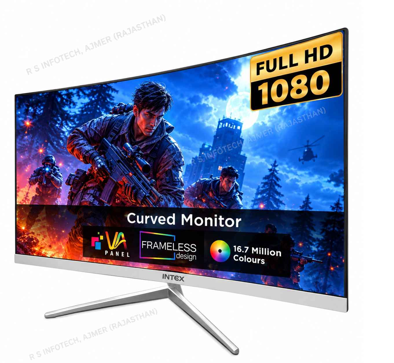INTEX IT-1702 24" CURVED FHD GAMING MONITOR | WITH SPEAKERS