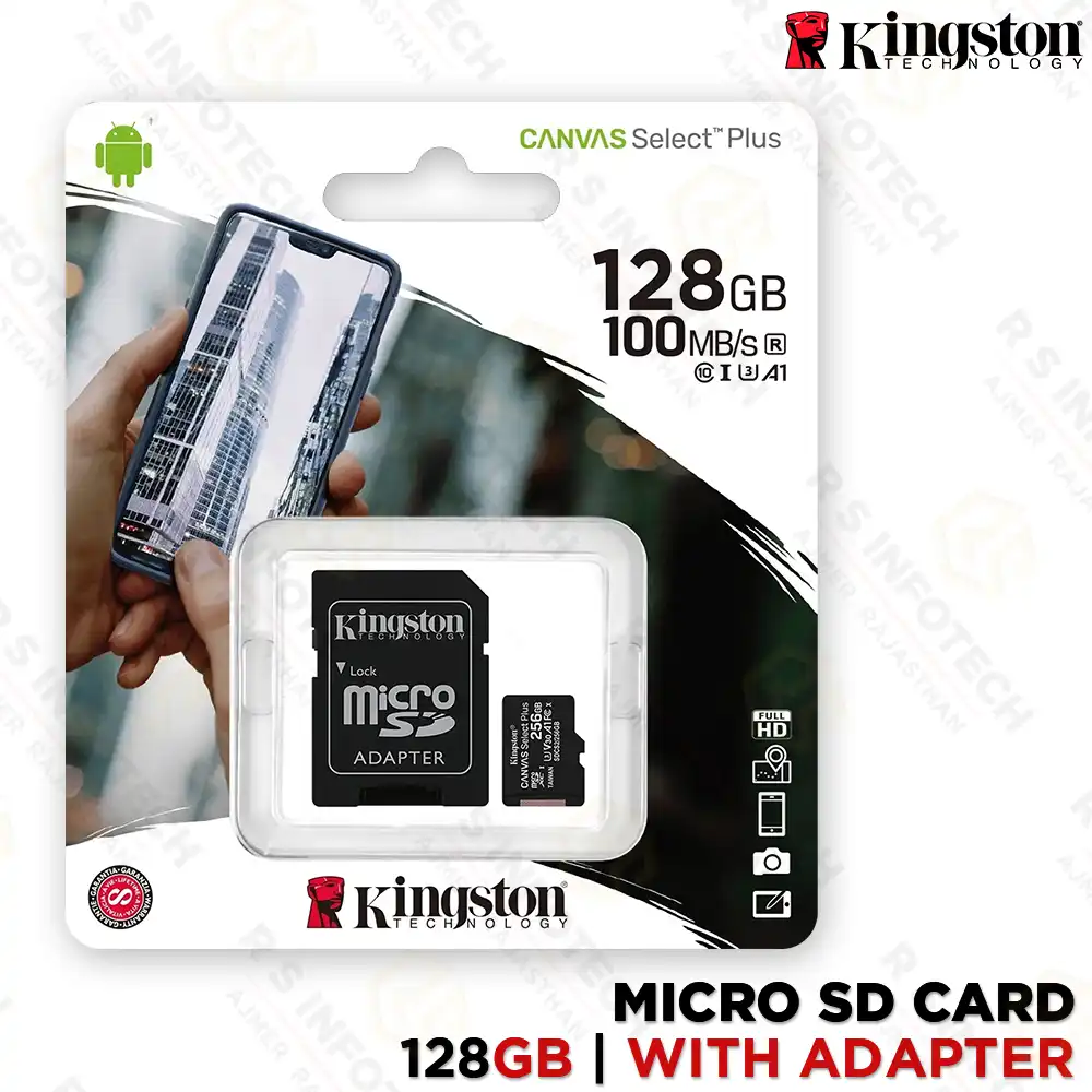 KINGSTON MICROSDXC 128GB 100MB/S READ | MEMORY CARD | WITH ADAPTER