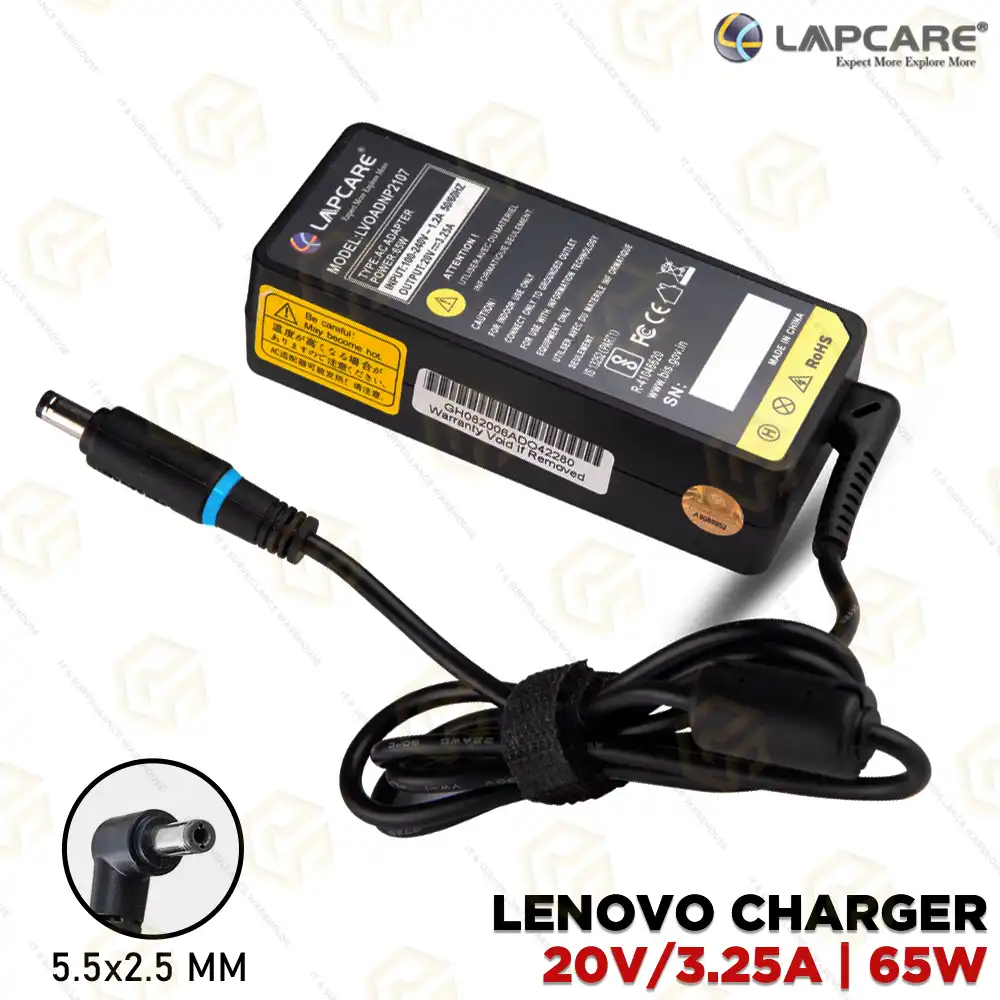 LAPCARE 20V/3.25A LENOVO 65W 5.5MMx2.5MM