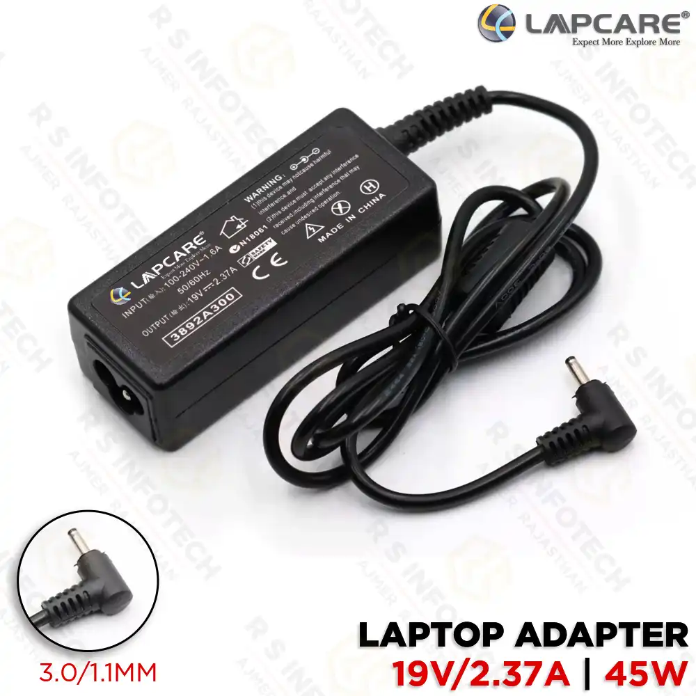 LAPCARE ACER 19V/2.37A ADAPTER (3.0MM*1.1MM) (LOADAW6260)