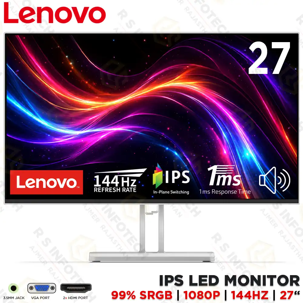 LENOVO 67DEKAC1IN 27"  FHD 144HZ HOME CUM GAMING WITH SPEAKER IPS MONITOR
