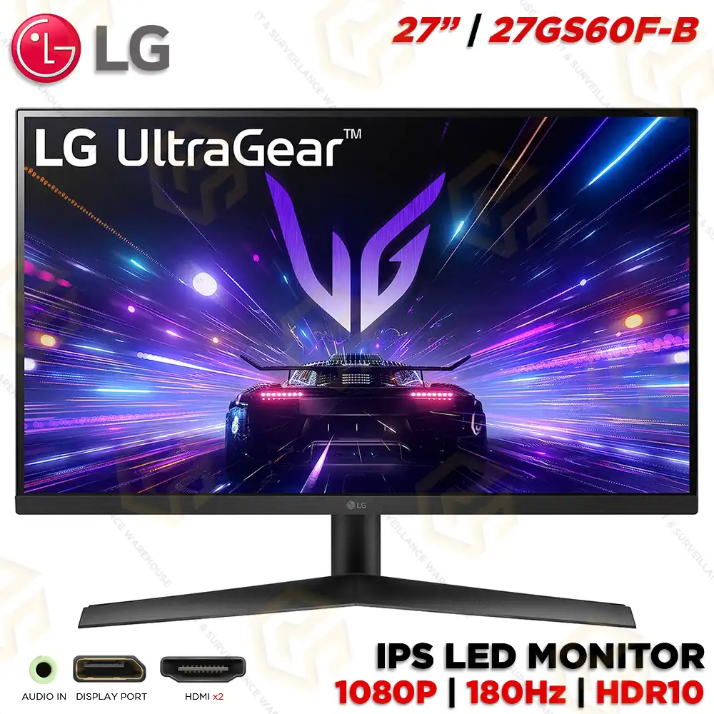 LG 27GS60F‑B 27″ FHD IPS ULTRAGEAR GAMING MONITOR – 180 HZ, 1 MS, HDR10, G‑SYNC (3YEAR)