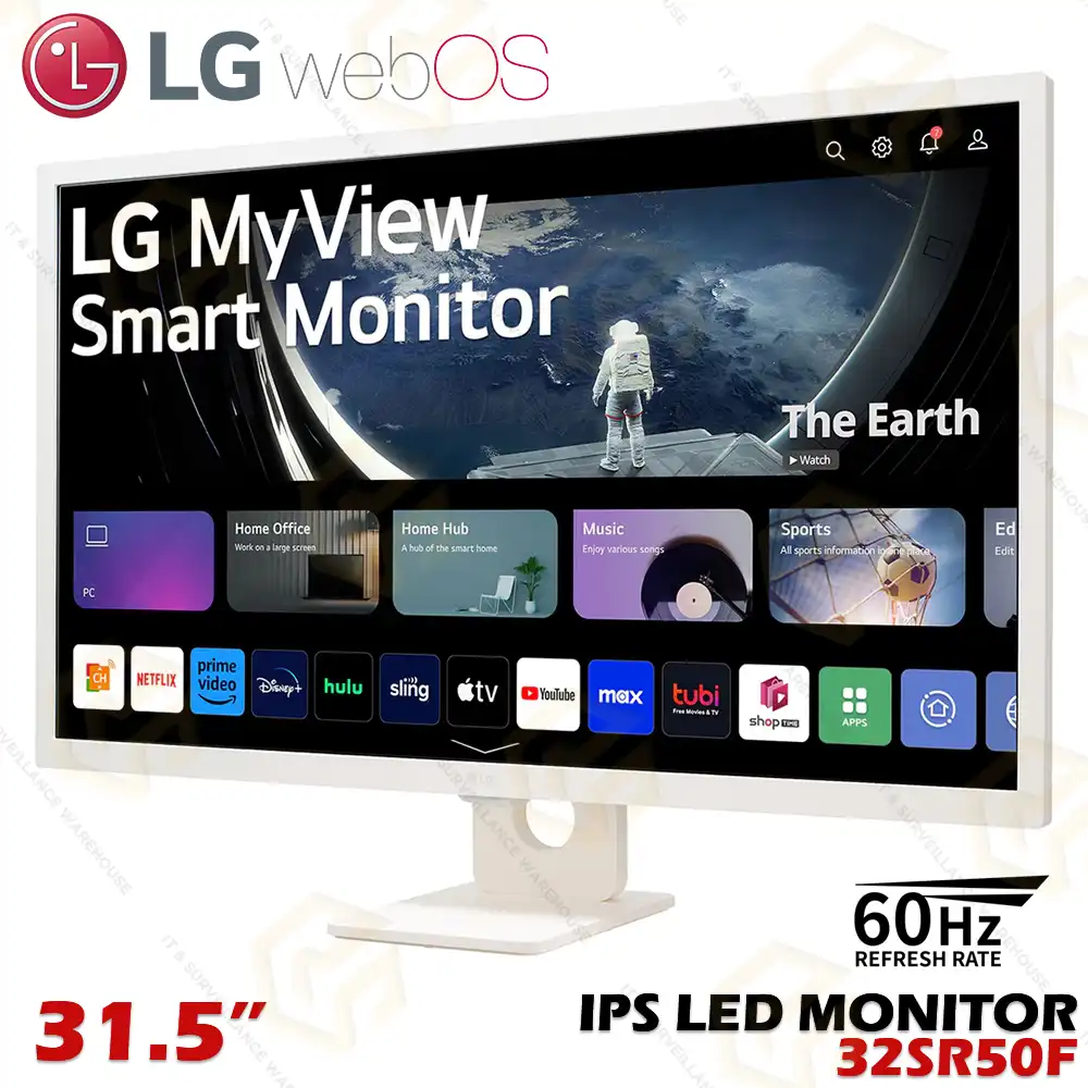 LG 32SR50F 31.5" FULL HD IPS SMART MONITOR WITH WEBOS, HDR10, SPEAKERS (1YEAR)