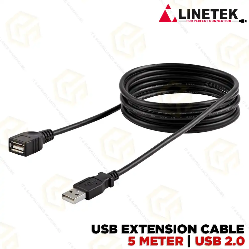 LINETEK USB MALE TO FEMALE EXTENSION CABLE 2.0 5 METER