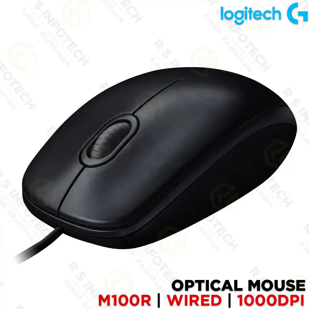 LOGITECH M100R OPTICAL WIRED MOUSE (3 YEAR)