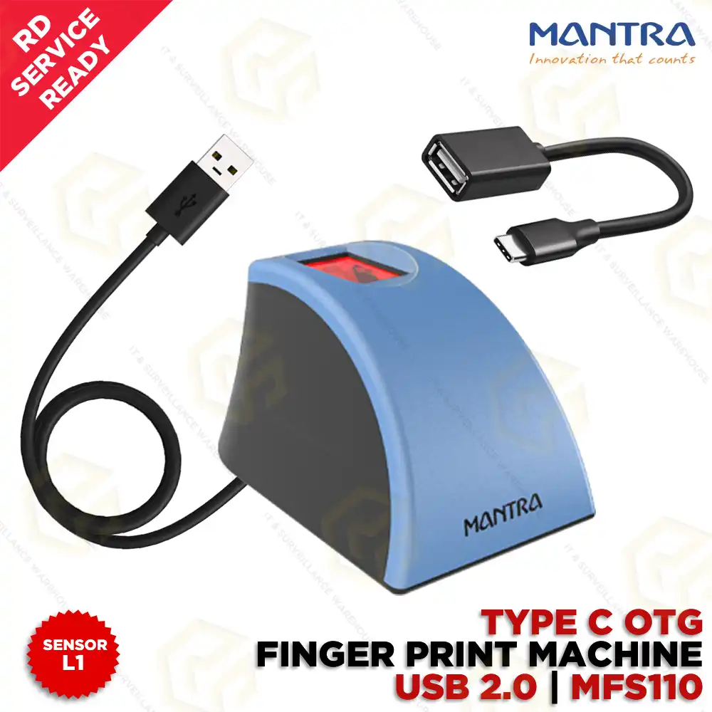 MANTRA MFS110 L1 FINGERPRINT SCANNER RD SERVICE INCLUDED (USB+TYPE-C PORT)