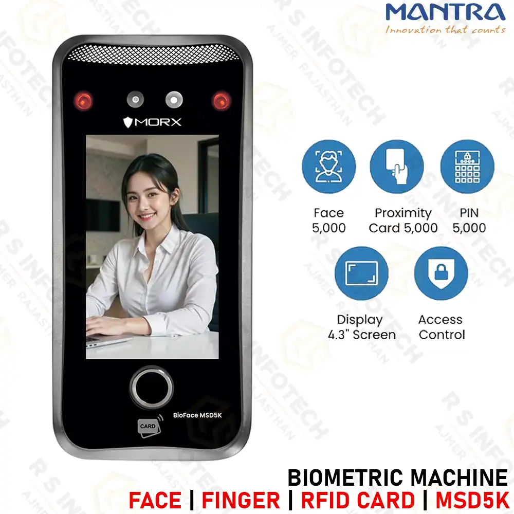 MANTRA MORX MSD5K BIOFACE AI FACE RECOGNITION ATTENDANCE & ACCESS CONTROL SYSTEM