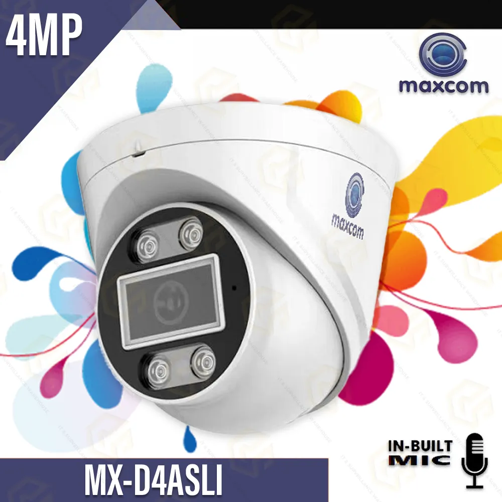 MAXCOM MX-D4ASLI 4MP IP DOME COLOR+MIC 3.6MM