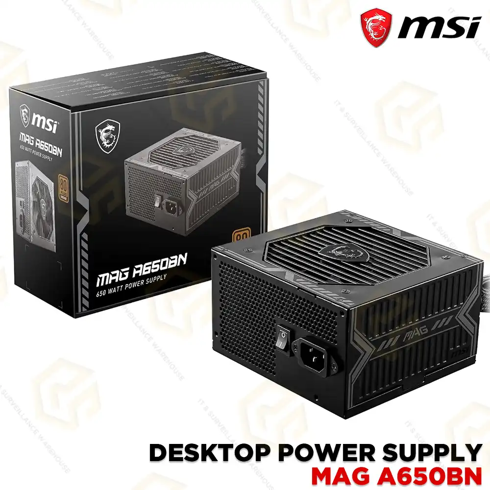 MSI MAG A650BN 650WATT 80PLUS BRONZE POWER SUPPLY (5 YEAR)