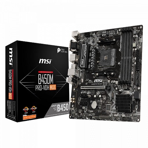 MSI B450M PRO-VDH MAX AMD MOTHERBOARD | AMD A4 SOCKET