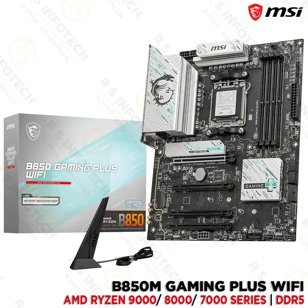 MSI B850 GAMING PLUS WIFI DDR5 AMD RYZEN 9000 8000 & 7000 SERIES MOTHERBOARD
