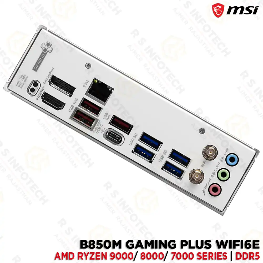 MSI B850M GAMING PLUS WIFI6E DDR5 AMD RYZEN 9000 8000 & 7000 SERIES MOTHERBOARD