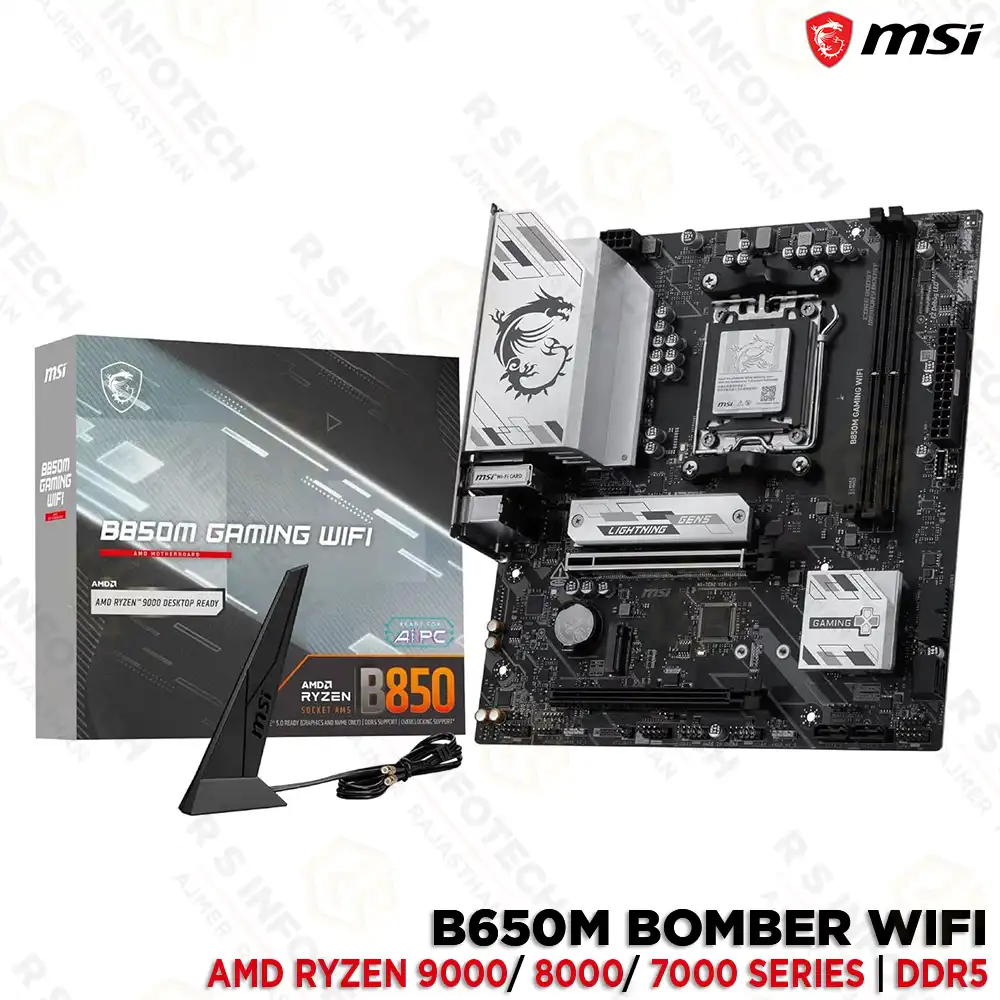 MSI B850M GAMING WIFI AMD AM5 RYZEN 7000 8000 9000 SERIES DDR5 MOTHERBOARD