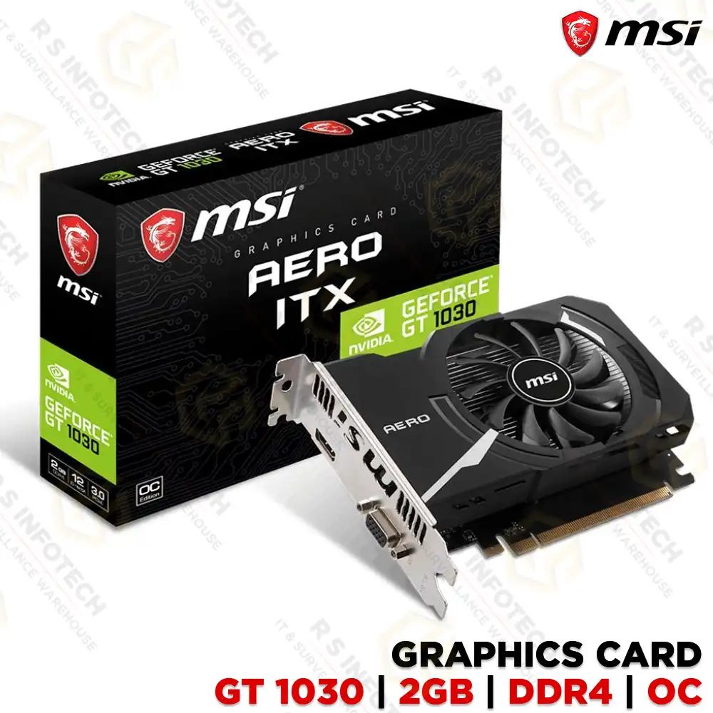 MSI GEFORCE GT 1030 AERO ITX OC 2GB DDR4 GRAPHIC CARD