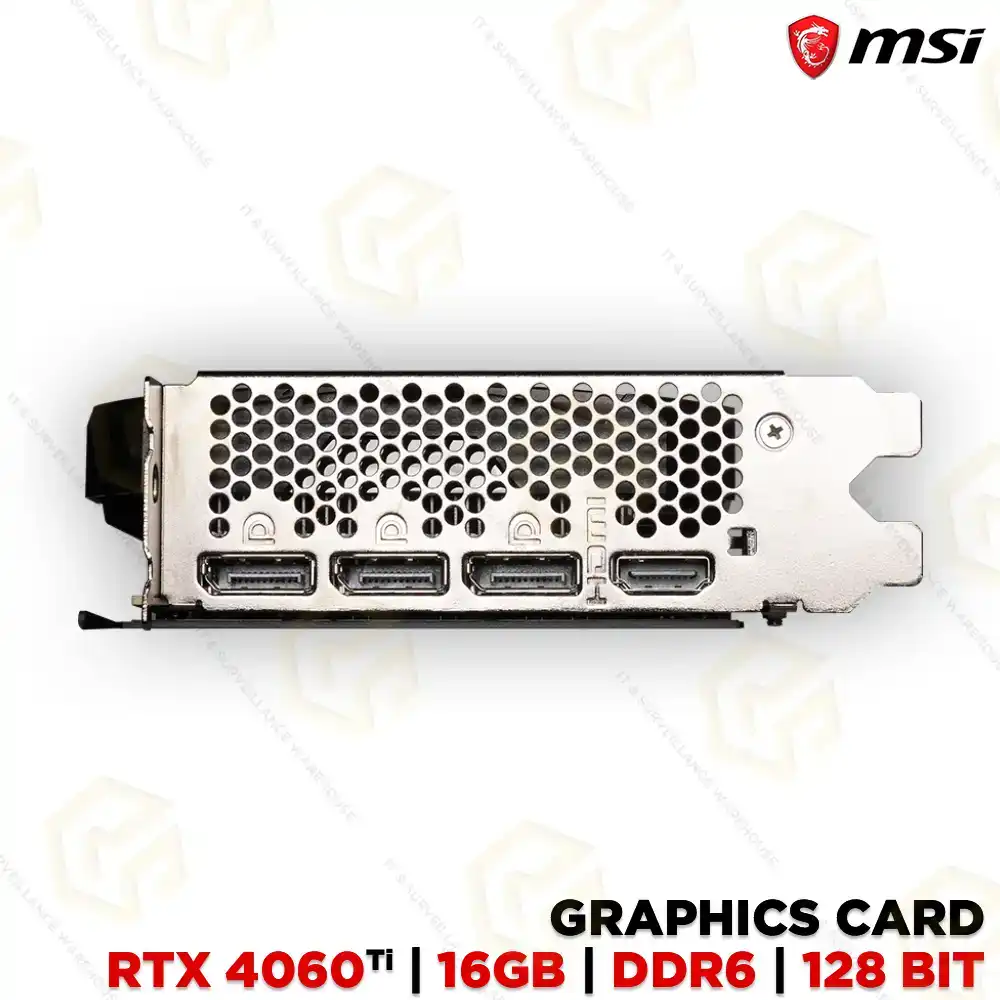 MSI GEFORCE RTX 4060TI VENTUS 2X BLACK 16GB OC DUAL FAN GDDR6 GRAPHIC CARD
