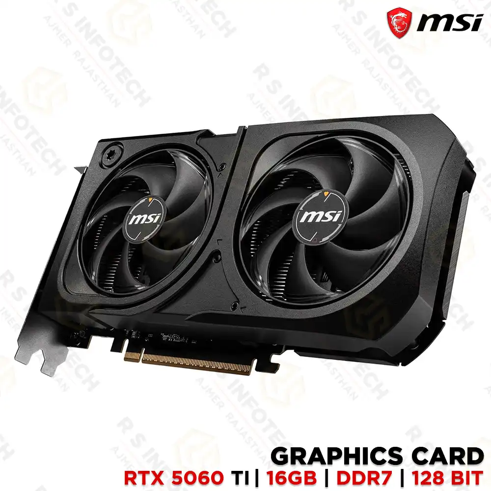 MSI GEFORCE RTX 5060TI 16GB SHADOW 2X OC PLUS GRAPHICS CARD | GDDR6 | PCIe 4.0