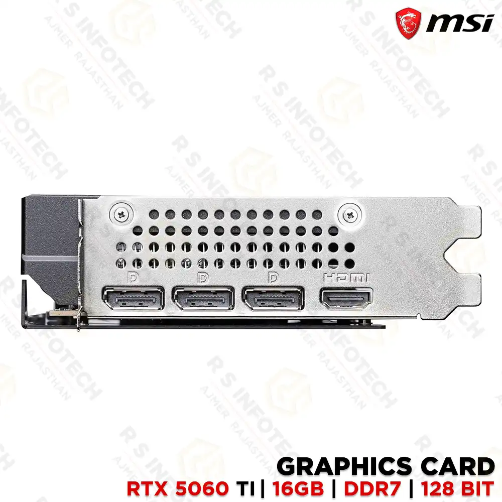 MSI GEFORCE RTX 5060TI 16GB SHADOW 2X OC PLUS GRAPHICS CARD | GDDR6 | PCIe 4.0