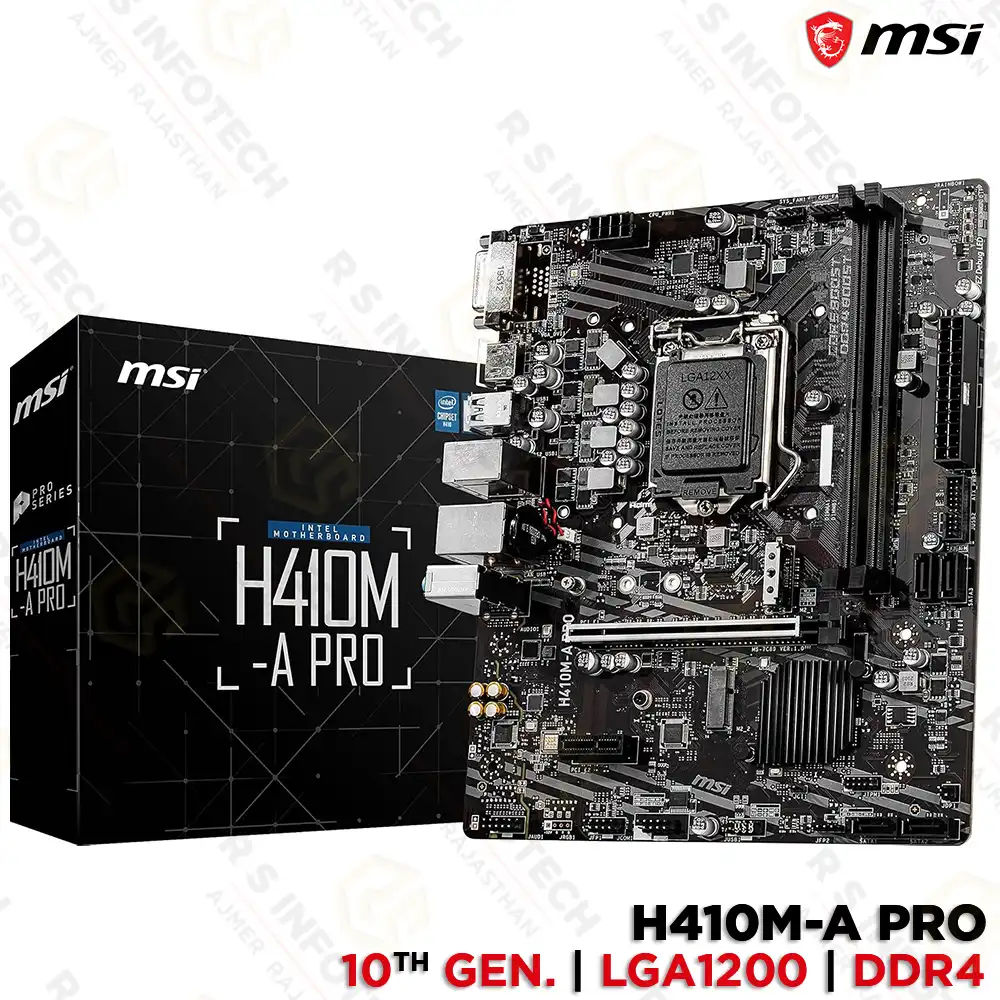 MSI H410M-A PRO INTEL H410 LGA1200 DDR4 M.2 MICRO-ATX MOTHERBOARD