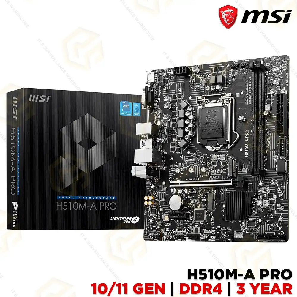 MSI H510M-A-PRO DDR4 MOTHERBOARD 10TH/ 11TH GEN | LGA1200 SOCKET (3YEAR)