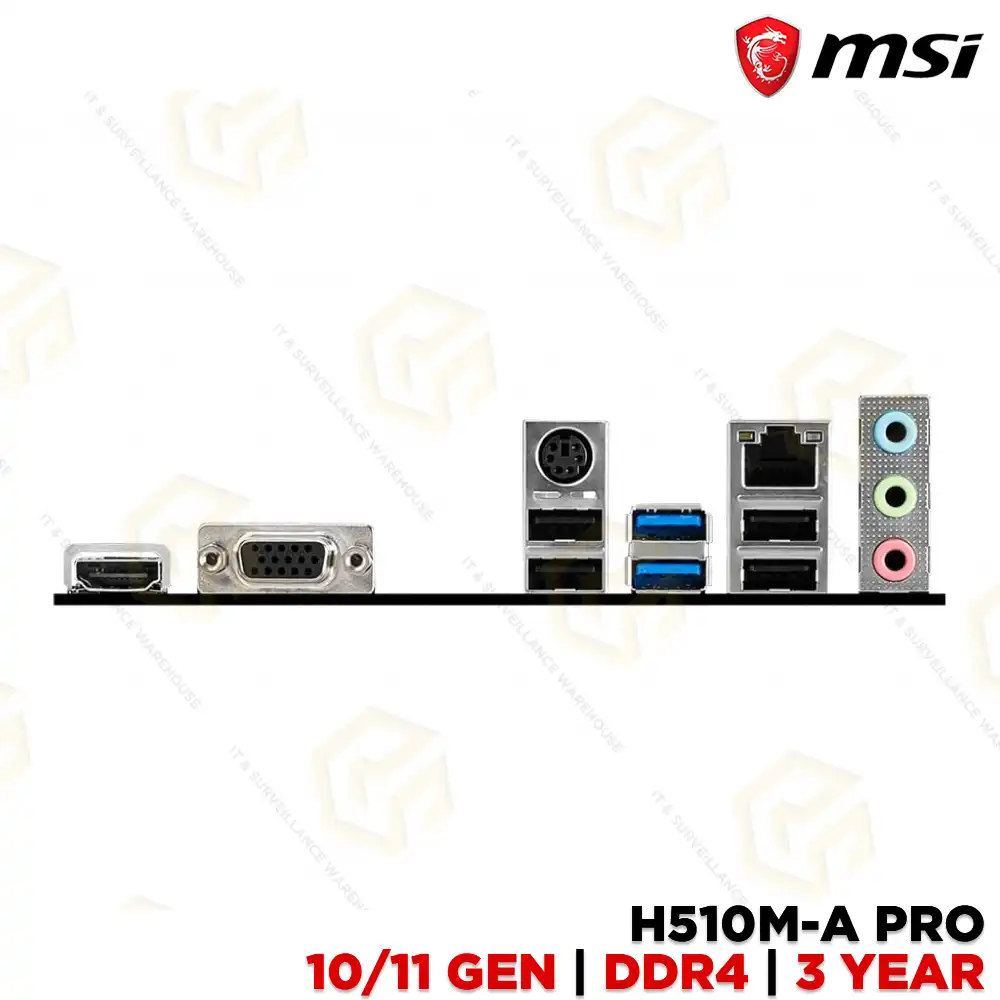 MSI H510M-A-PRO DDR4 MOTHERBOARD 10TH/ 11TH GEN | LGA1200 SOCKET (3YEAR)