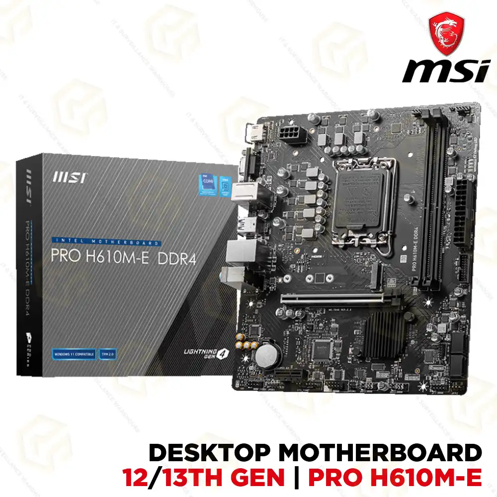 MSI H610M-E DDR4 MOTHERBOARD INTEL 12TH/ 13TH/ 14TH GEN | LGA1700 SOCKET