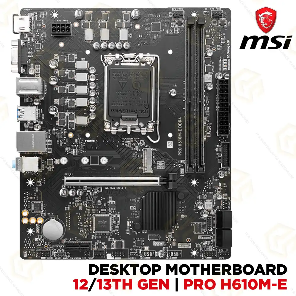MSI H610M-E DDR4 MOTHERBOARD INTEL 12TH/ 13TH/ 14TH GEN | LGA1700 SOCKET