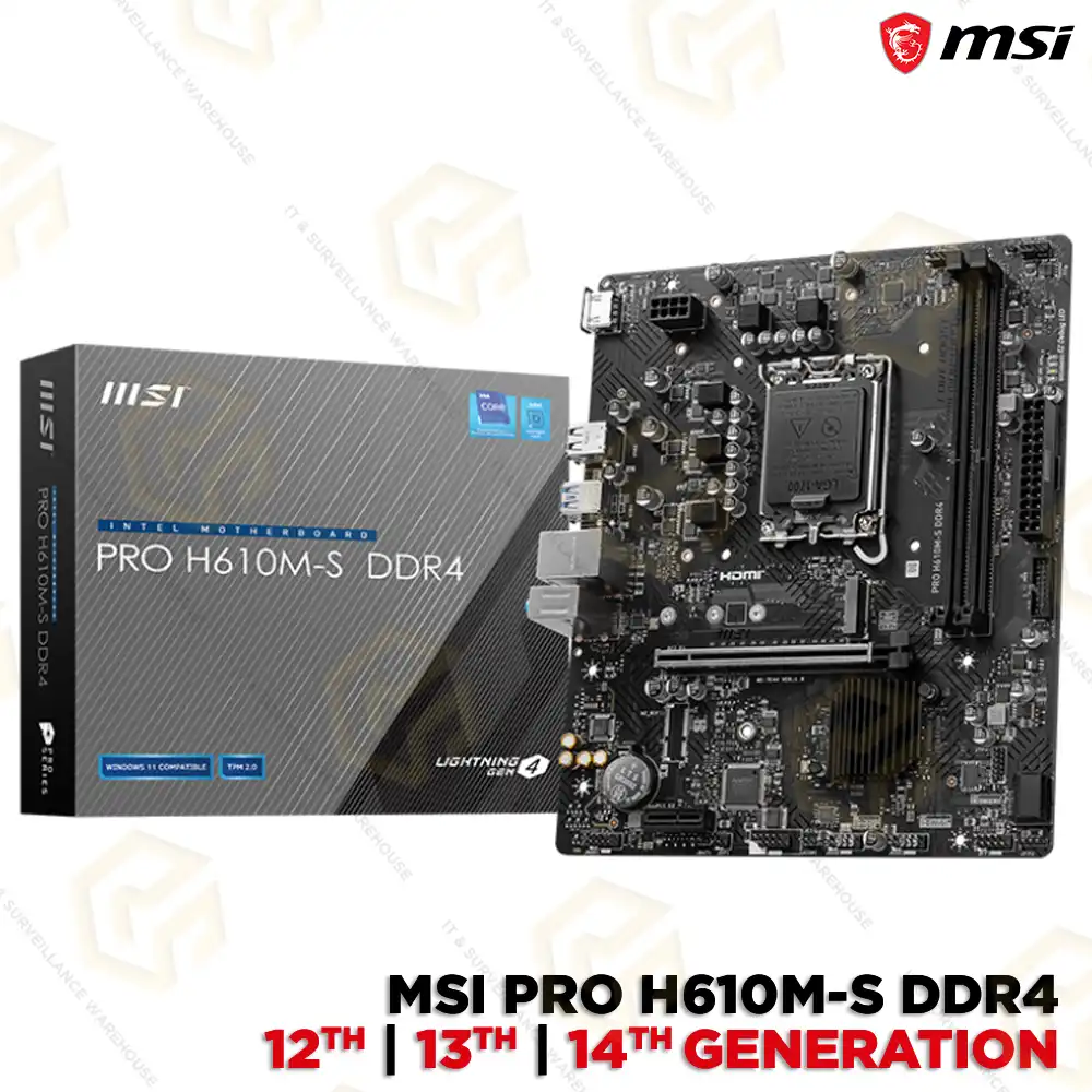 MSI H610M-S DDR4 MOTHERBOARD 12TH/ 13TH/ 14TH GEN SUPPORT (3YEAR)