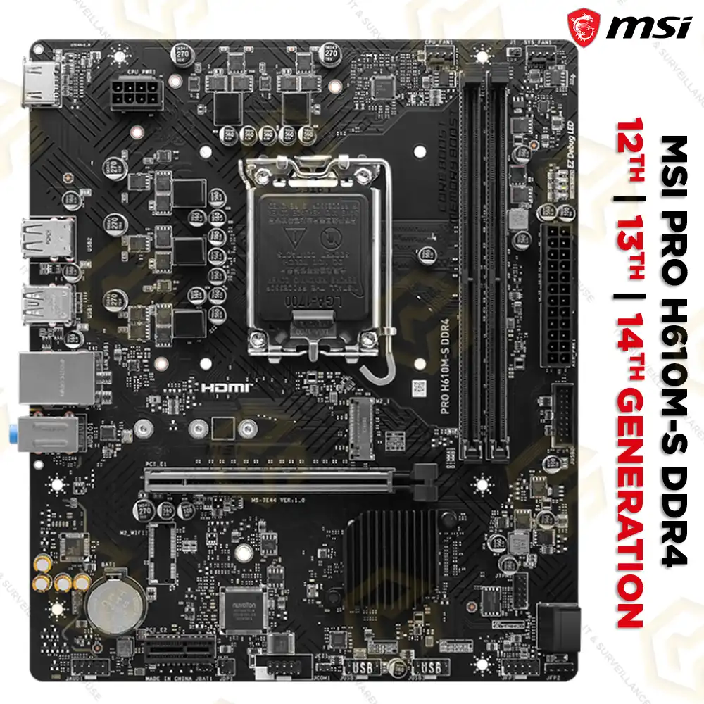 MSI H610M-S DDR4 MOTHERBOARD 12TH/ 13TH/ 14TH GEN SUPPORT (3YEAR)