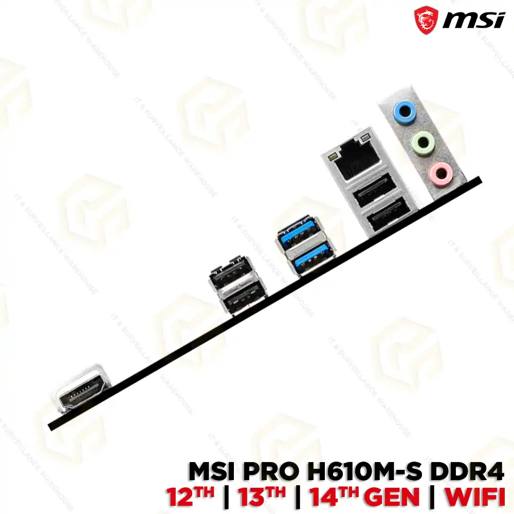 MSI PRO H610M-S DDR4 WIFI+BLUETOOTH MOTHERBOARD 12TH/ 13TH/ 14TH GEN (3YEAR)