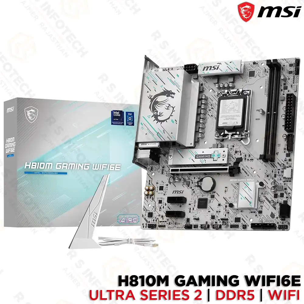 MSI H810M GAMING WIFI6E INTEL CORE ULTRA SERIES-2 LGA 1851 DDR5 MOTHERBOARD